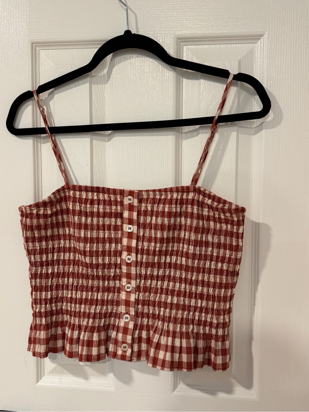 Zara Gingham Two-Piece Set – Smocked Crop Top + Midi Skirt – Size M - Picture 7 of 9
